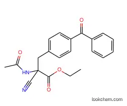 Molecular Structure of 104504-38-3 (N-Acetyl-α-cyano-p-benzoyl-D,L-phenylalanine, Ethyl Ester)